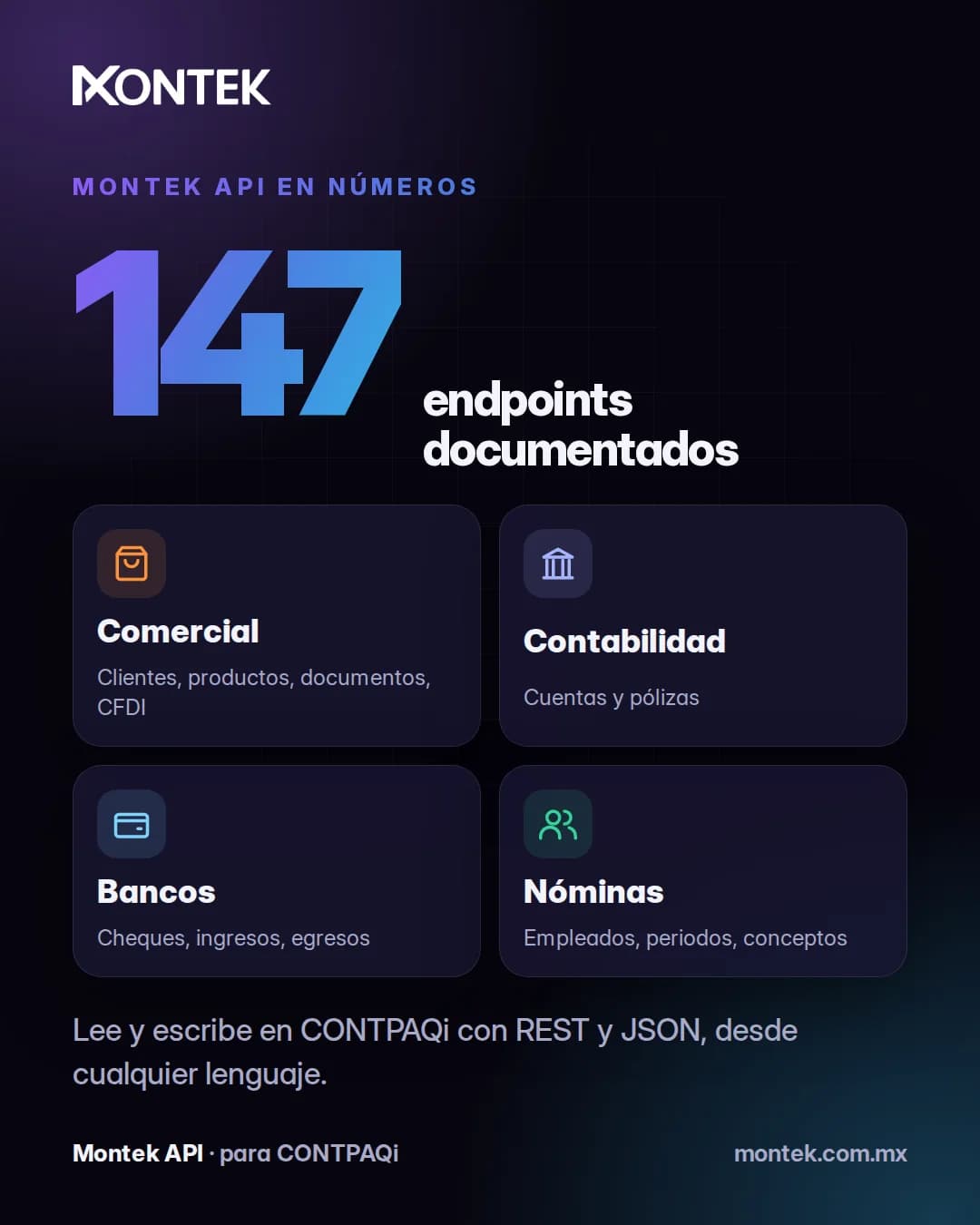Nexus API: 147 endpoints para Comercial, Contabilidad, Bancos y Nóminas