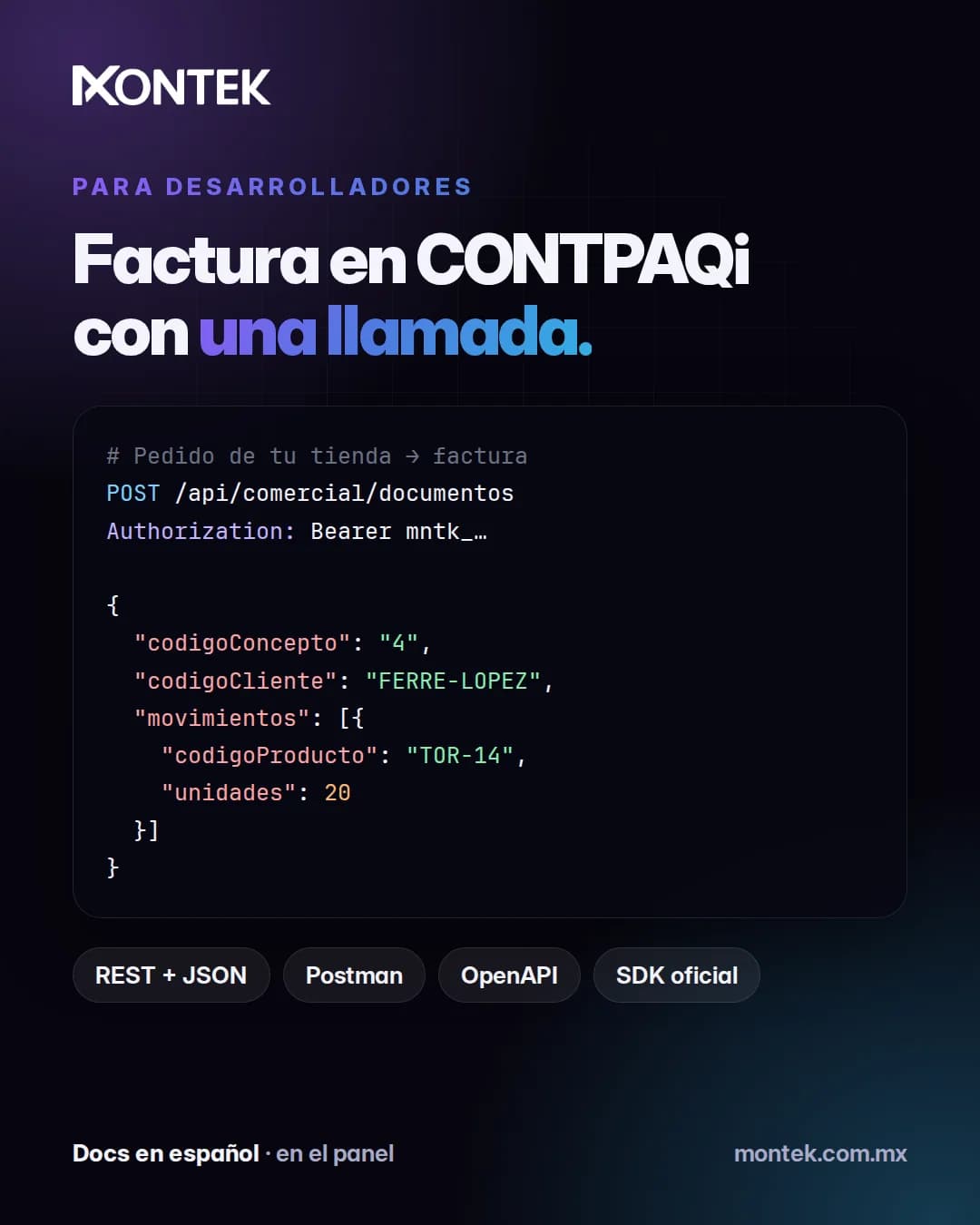 Crear una factura en CONTPAQi con una llamada REST